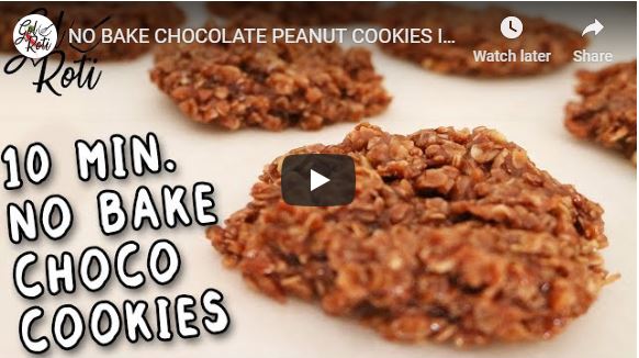 NO BAKE CHOCOLATE PEANUT COOKIES IN 10 MINUTES - NO OVEN REQUIRED - Gol Roti