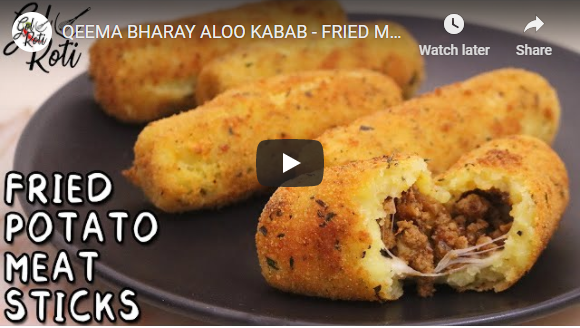 QEEMA BHARAY ALOO KABAB - FRIED MEAT POTATO STICKS - Gol Roti