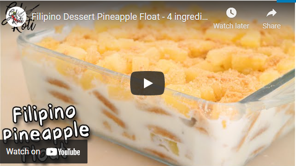 Filipino Dessert Pineapple Float - 4 ingredient cold dessert - GolRoti