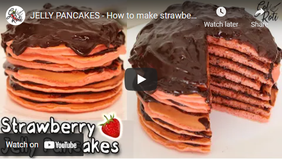 JELLY PANCAKES - How to make strawberry pancakes with JELLY powder - GolRoti