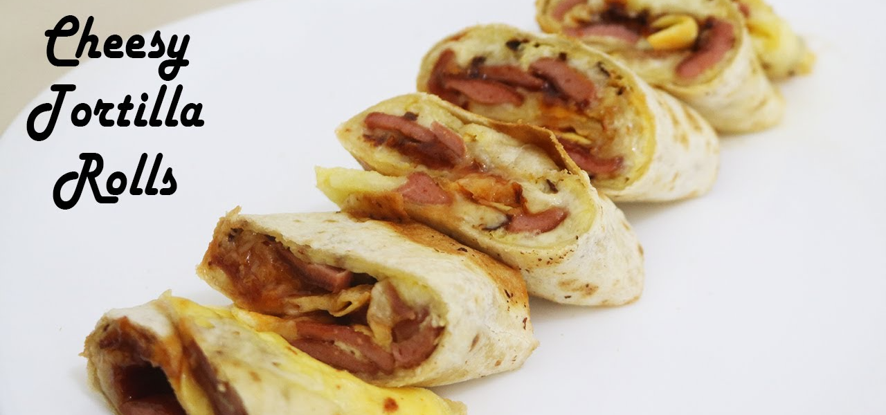 CHEESY TORTILLA ROLLS - Easy breakfast - Gol Roti