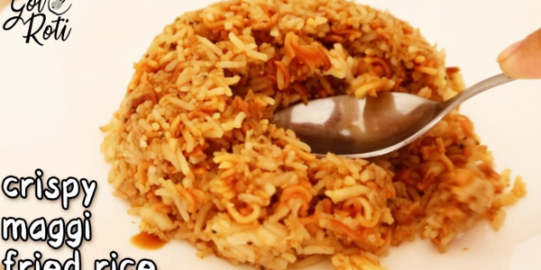 CRUNCHY FRIED RICE prepared with maggi and rice - 5 min snack - GolRoti